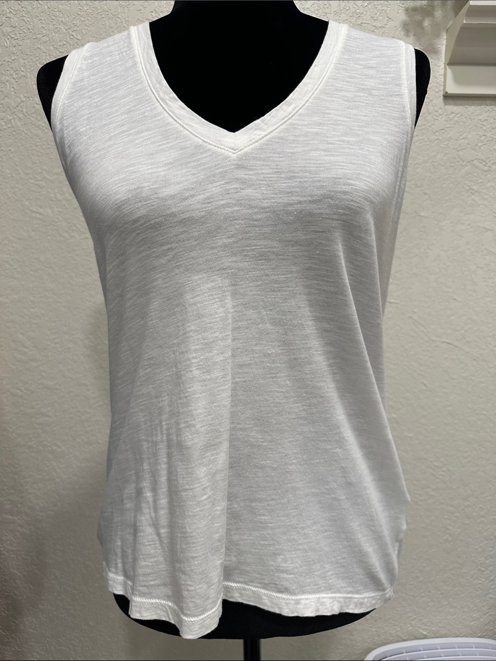 Madewell White V-Neck Tank Top